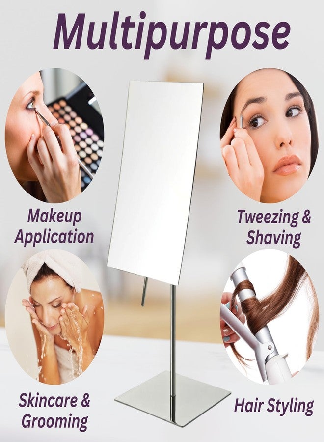 جيردون مرآة مكياج مستطيلة من جيردون - تكبير 3 أضعاف، بلمسة نهائية من الفولاذ المقاوم للصدأ المصقول - مرآة زينة مقاس 5 بوصات × 8 بوصات - قابلة للتعديل - موديل JP358C - Image 2